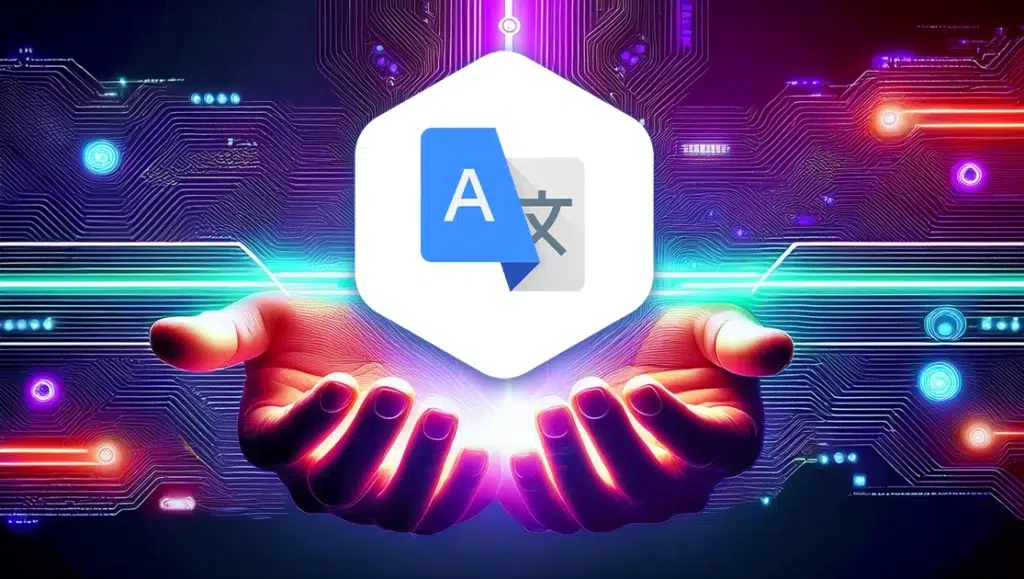 The Google Translate logo, a popular AI tool for language translation.