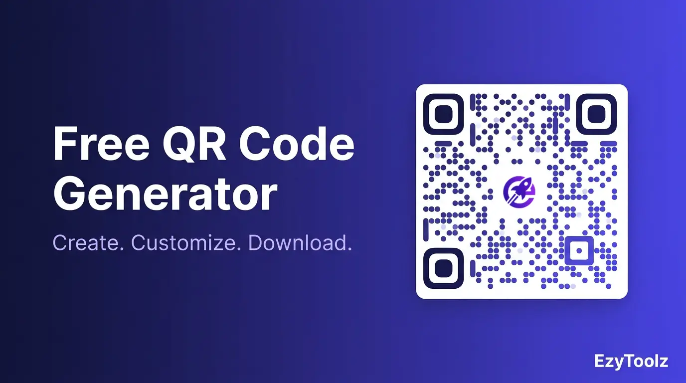 Free QR code generator online tool to create custom QR codes for URL Wi-Fi and business cards – EzyToolz