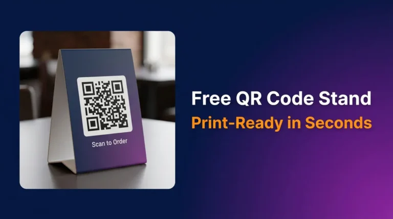 Create a free printable QR code stand online using EzyToolz – no signup needed