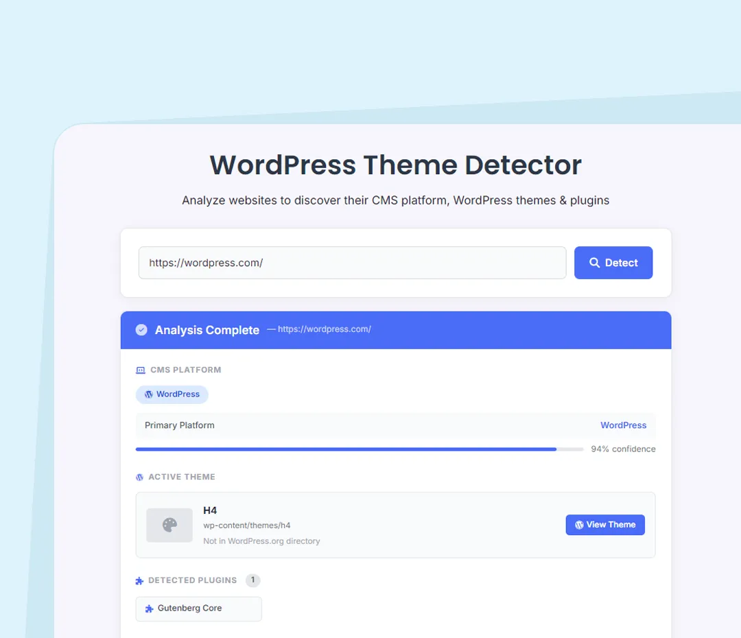 WordPress Theme Detector